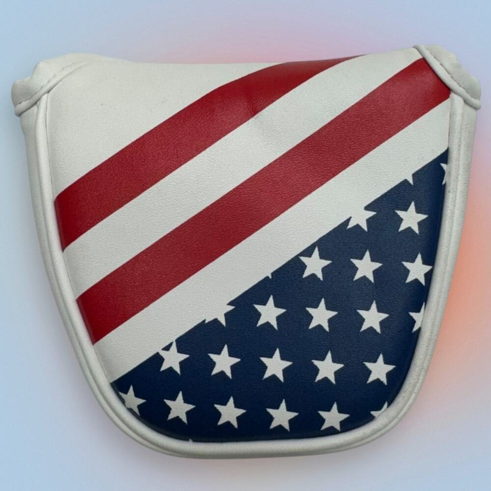 USA Mallet Style Putter Headcover GOLF HEAD STARS AND STRIPES RED WHITE BLUE